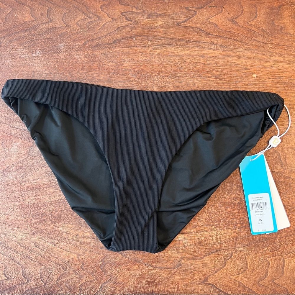 Beach Bunny Black Kate bikini bottom 3X